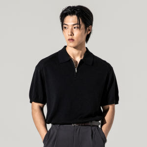 폴릭스 남자 모달 카라 반팔 니트 집업 여름 쿨링 니트티 FTK001 착용 후기 | 사이즈/핏 총정리 - 상품 이미지 2