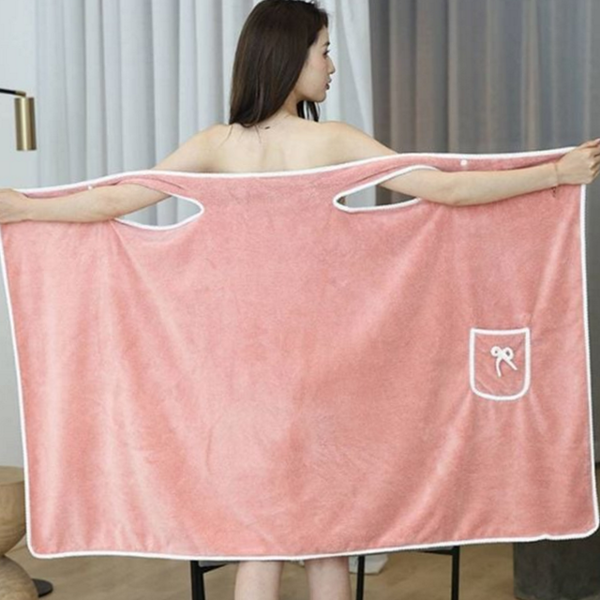 극세사 여성 가운 랩형 여성 목욕 가운 목욕타월 원피스 타월 - 상품 이미지