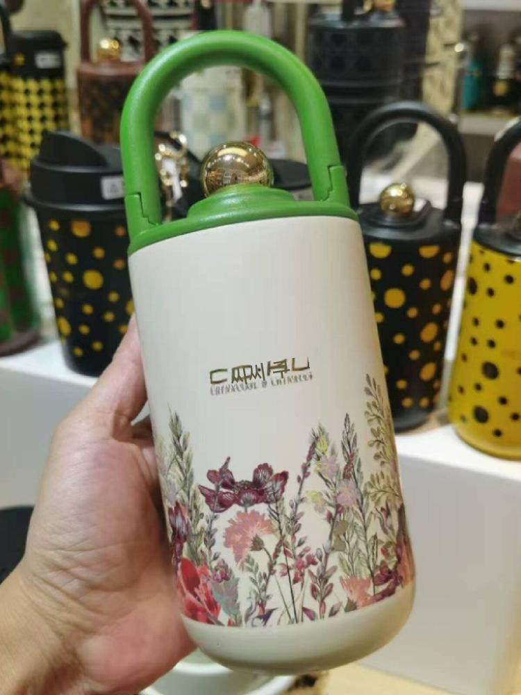 휴대용 개인 텀블러 개인텀블러 보온 골든화이트 티텀블러 사무실 물병 - 상세 이미지 2