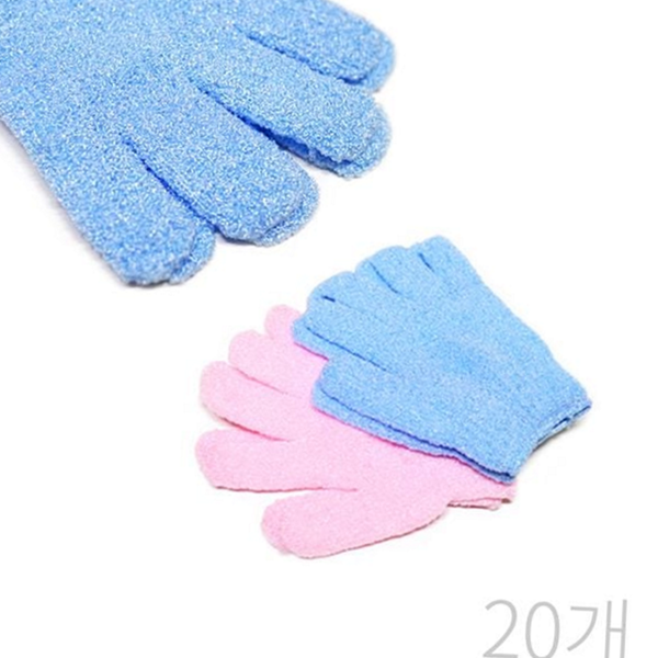 부드러운 손가락 장갑 때밀이 바디 장갑 여행용 목욕용 각질 제거 - 상품 이미지