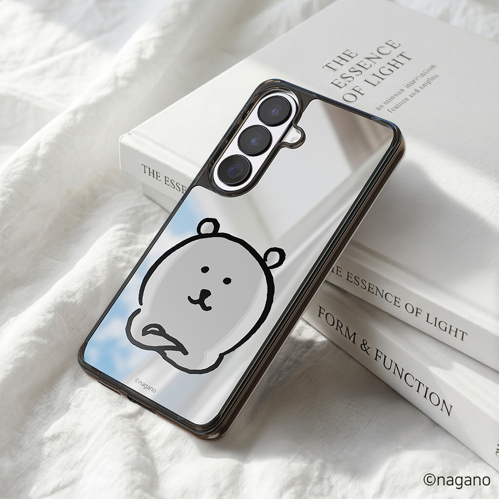 귀여운 캐릭터 디자인 커플 맥세이프 케이스 담곰이 농담곰 미러 블랙, 갤럭시S26 - 상품 이미지