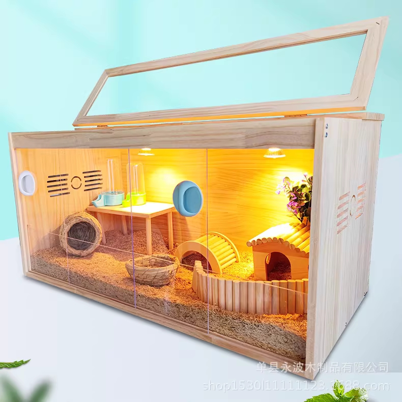 골든햄스터케이지 다람쥐 리빙박스 사육장 고슴도치 80x40x40 싱글박스 평탑 - 상세 이미지 2