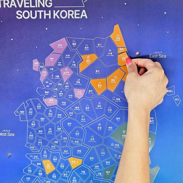 스크래치 국내 여행 지도 대한민국 여행 스티커 지도 전국 추억여행 - 상품 이미지