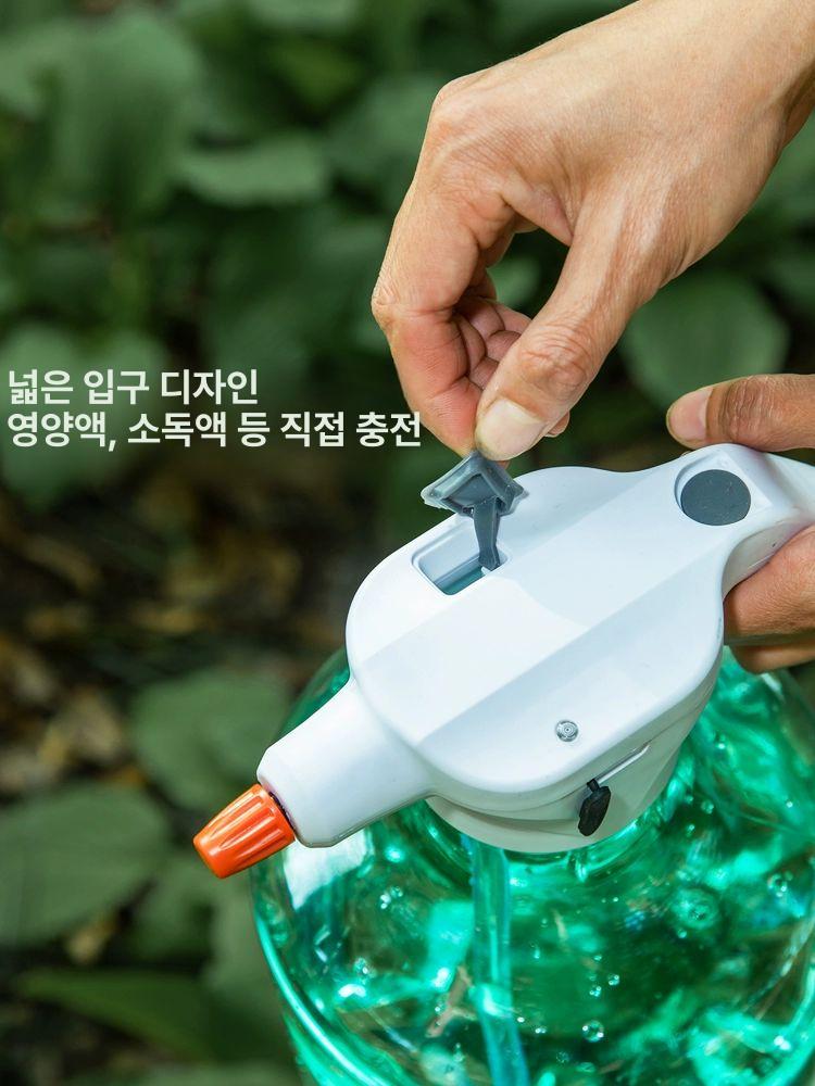 자동 전동 분무기 살균 안개분사 분사기 스프레이건 충전 3L 투명블루 화이트 - 상세 이미지 3