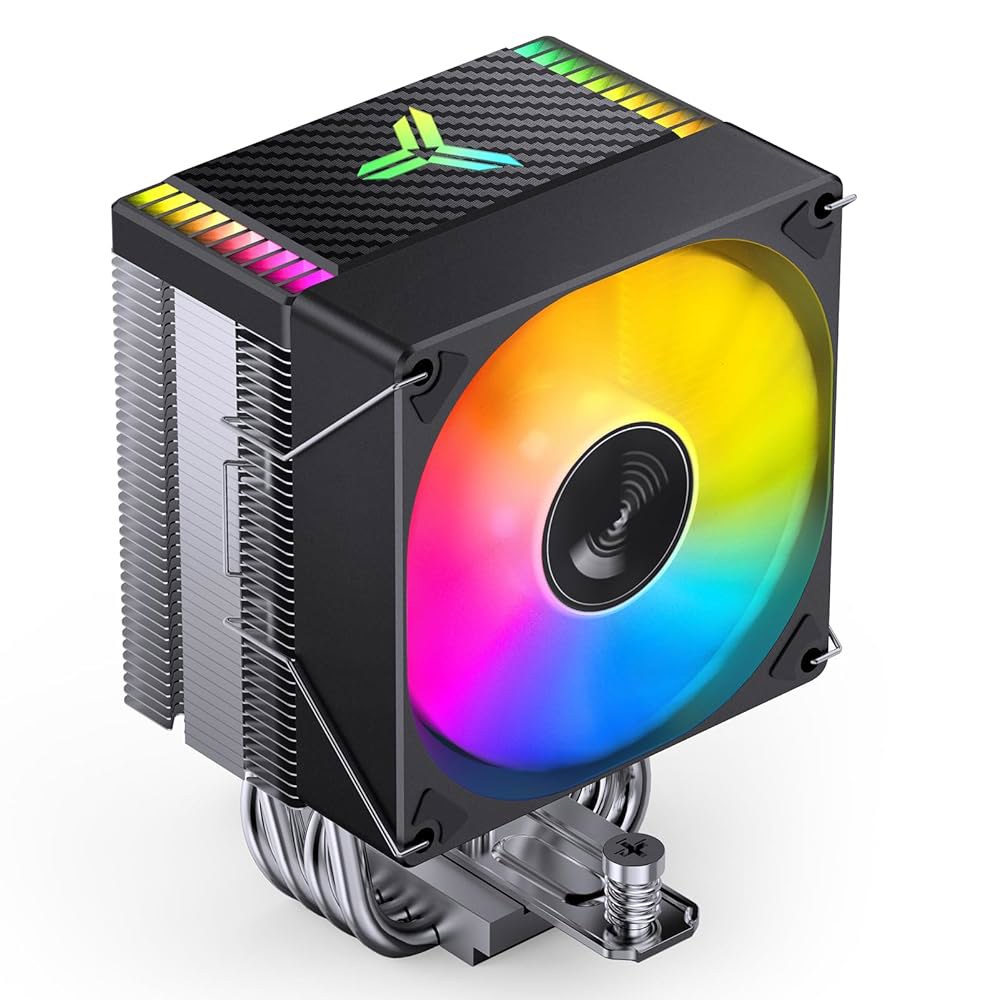 JONSBO CR1400 EVO CPU 쿨러, ARGB 음소거 시리즈 공기 냉각, 팬 높이 130mm, 92mm 미니 구리 히트 파이프 에어 히트싱크 타워 라디에이터 4개, AM5 - 상품 이미지