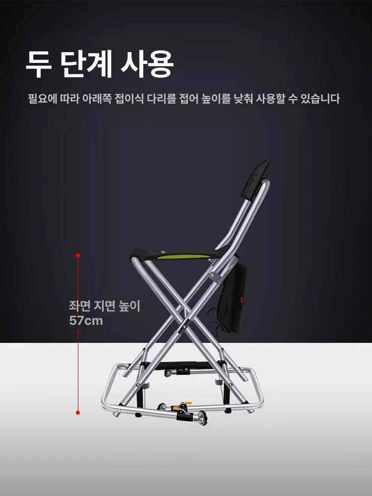 키높이낚시의자 높은 체어 야외 차박 접이식 낚시체어 스툴 스텐 접이 높이조절 등받이 캠핑 - 상세 이미지 3