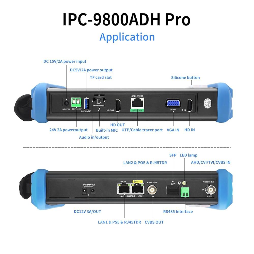 Rsrteng CCTV 테스터 8K 32MP 4K 12MP IP 카메라 테스터, POE++ 최대 90W, 8MP TVI / CVI AHD CVBS 모니터, 1CH SFP 인터페이스 - 상세 이미지 2