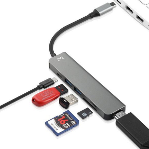 휴대용 c 타입 멀티 허브 6in1 c 타입 hdmi 허브 - 상품 이미지