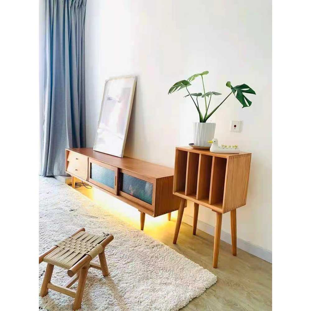 턴테이블 수납장 LP 원목 레코드 잡지 보관함 책장 45x28x75 체리 이미지 6