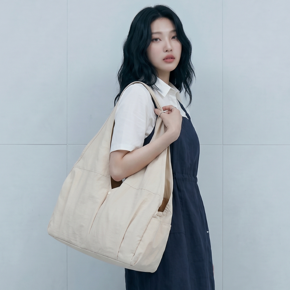 [먼슬리무드] 오르빗 라인 데일리 보부상 숄더백 (4색상) 기저귀가방 베이지 - 상세 이미지 2