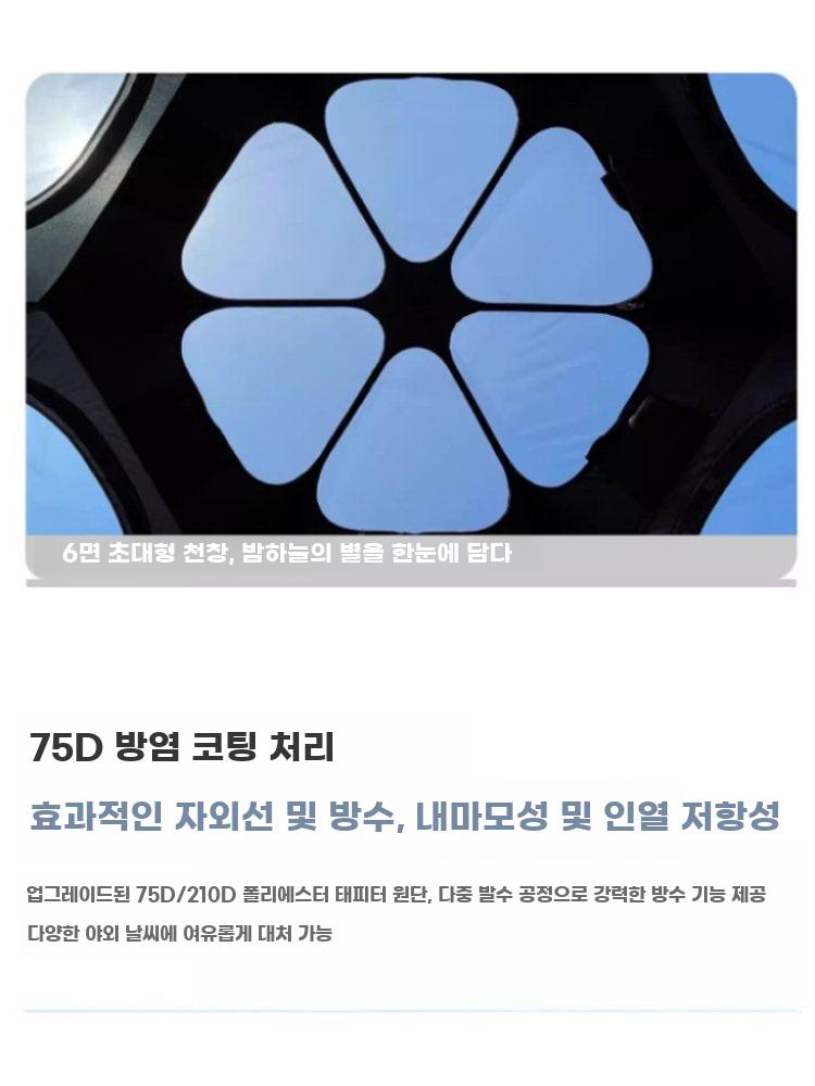 돔 쉘터 타프쉘 도킹 연결 캠핑 텐트 그늘막 캐노피 블랙 TPU 이미지 6