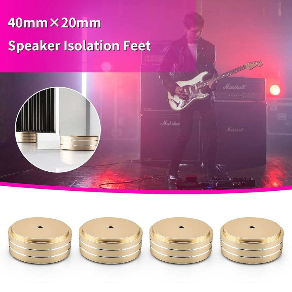 오디오캐스트 4배속 하이파이 스피커 스파이크 격리 피트 패드, 알루미늄 40x20mm 턴테이블 스탠드 앰프 쇼크 업소버 서브우퍼 DAC CD 앰프용 미끄럼 방지 하이엔드 플로어 - 상세 이미지 2