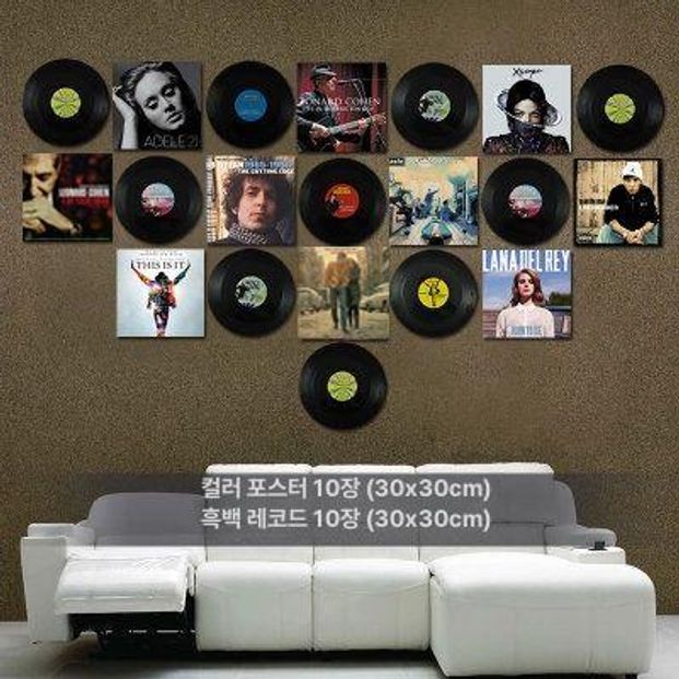 엘피판 판 빈티지 소품 라이브바 세트 벽면 거실 매장 꾸미기 레코드 레스토랑 랜덤 - 상세 이미지 4