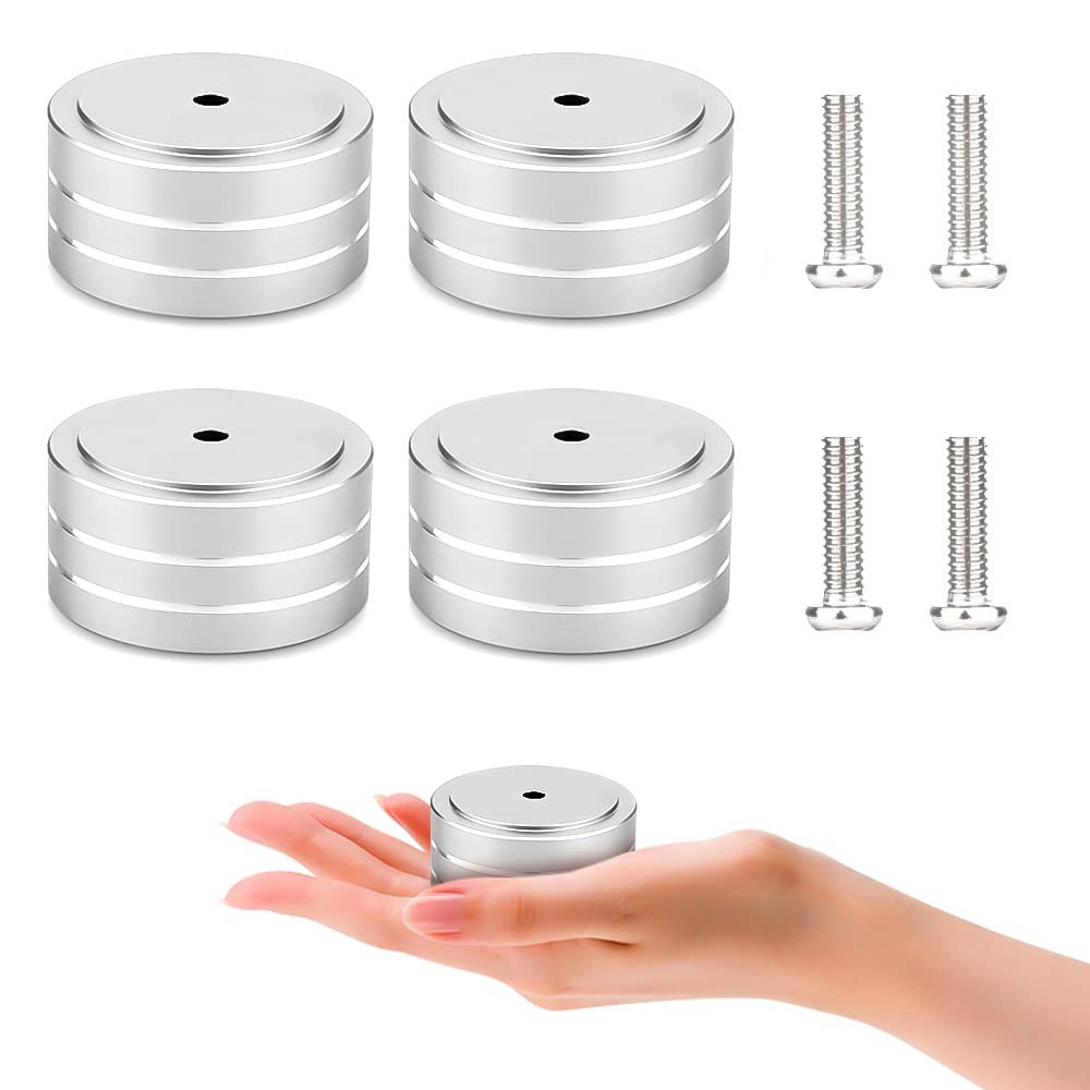 오디오캐스트 4배속 하이파이 스피커 스파이크 격리 피트 패드, 알루미늄 40x20mm 오디오 스탠드 앰프 쇼크 업소버 서브우퍼 DAC CD 턴테이블 앰프용 미끄럼 방지 하이엔드 - 상품 이미지