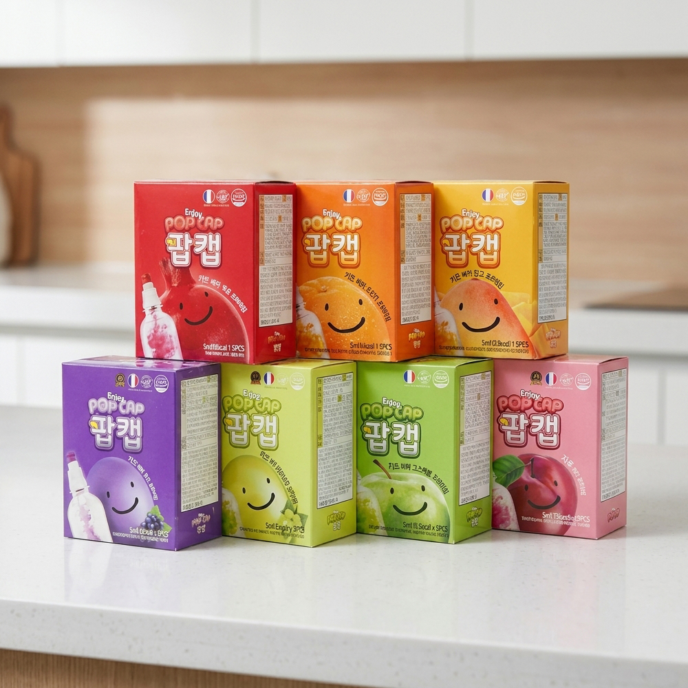 팝캡 어린이 비타민 저당 음료 석류 오렌지 과일원액 키즈 5ml 5개 (1박스) - 상품 이미지