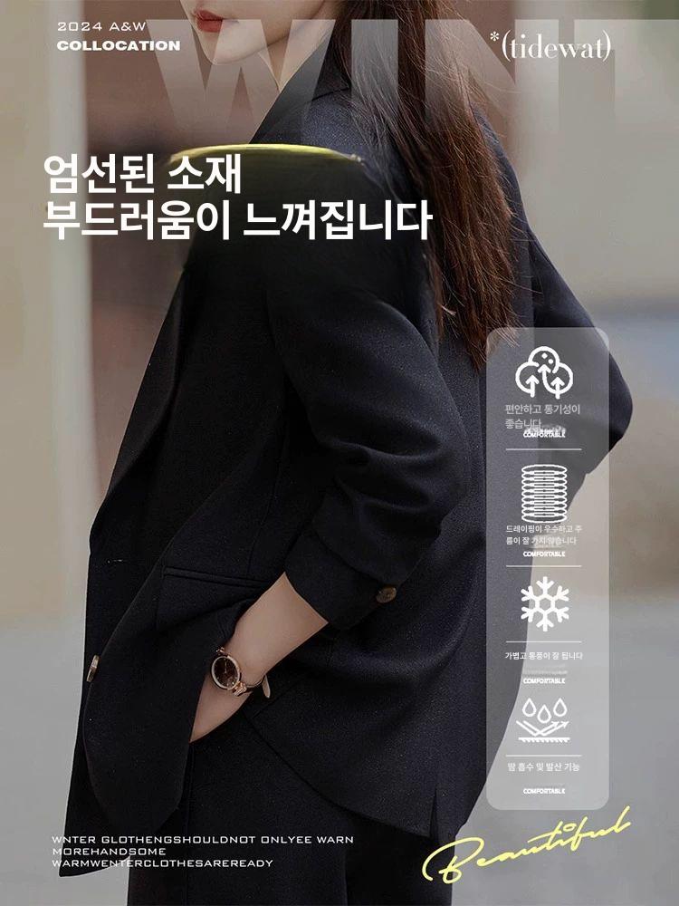 여성 정장 수트 쓰리피스 슬랙스 여성정장 슈트 가을 슈트세트 자켓 셋업 캐주얼 조끼 여름 - 상세 이미지 4