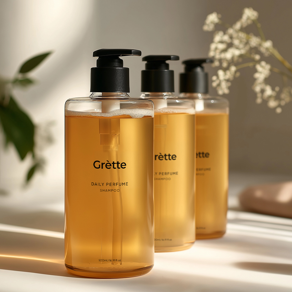 그렛테 데일리 퍼퓸 샴푸 지루성 두피 정수리 냄새 가려움 비듬 각질 제거 500ml, 3개 - 상품 이미지
