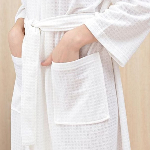 부드러운 커플 목욕 가운 와플 극세사 목욕 가운 남성 여성 - 상품 이미지