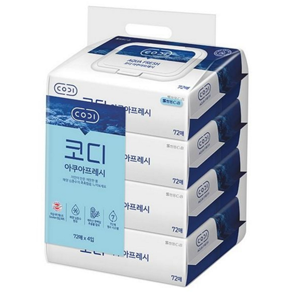 도톰한 캡형 물티슈 데일리 안전 물티슈 무색소 저자극 대용량 가정용 - 상품 이미지