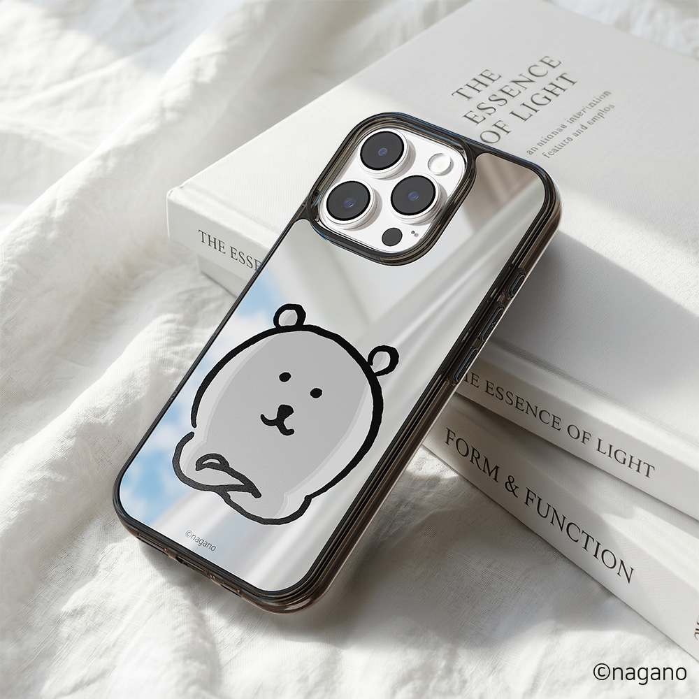 귀여운 캐릭터 디자인 커플 맥세이프 케이스 담곰이 농담곰 미러 블랙, 아이폰16 프로 - 상품 이미지