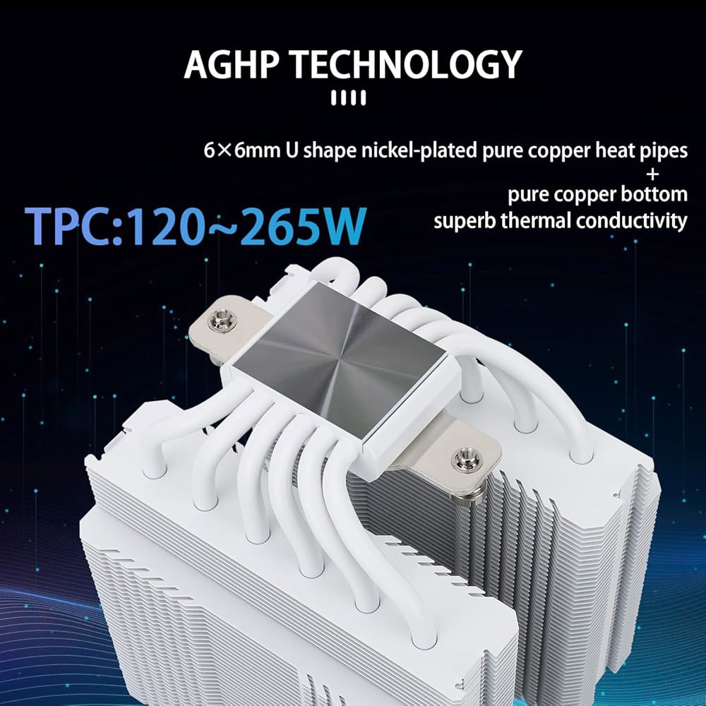 Thermalright 피어리스 어쌔신 120 SE ARGB 화이트 CPU 에어 쿨러, 6 히트 파이프 듀얼 120mm TL-C12CW-S PWM 팬, 알루미늄 히트싱크 커버, - 상세 이미지 2