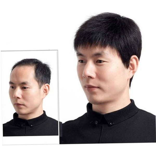 패션 남성 인모 가발 통가발 중년 가발 짧은 - 상품 이미지