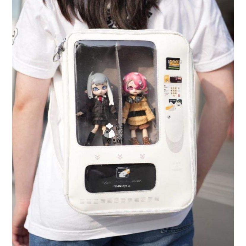 자판기 가방 대용량 인형 멀티 10CM 배낭 블랙 겸용 박스 편의점 미니 화이트 - 상품 이미지