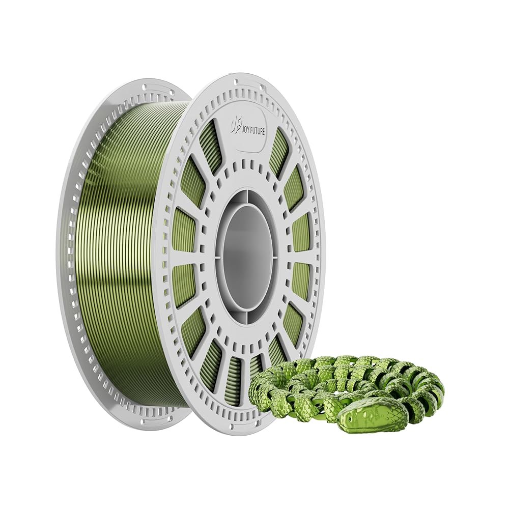 JOY FUTURE 3D 프린터 실크 필라멘트, PLA 필라멘트 1.75mm, 매끄럽고 실키한 텍스처 표면, 치수 정확도 + /- 0.02mm, 1Kg(2.2파운드) /FDM 프린 - 상품 이미지