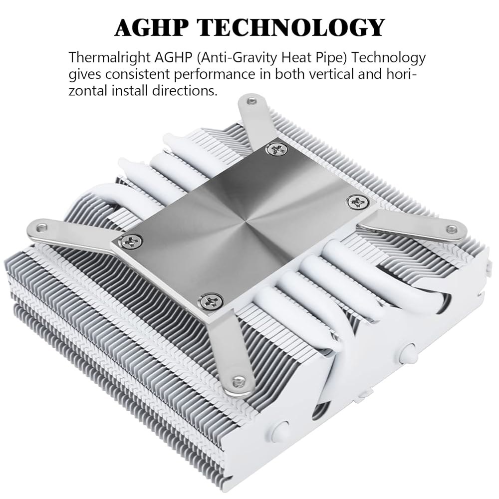 Thermalright AXP90 X47 화이트 로우 프로파일 CPU 에어 쿨러, 높이 47mm, TL-9015W 슬림 PWM 팬, AG 테크놀로지, 컴퓨터 ITX 히트싱크 AMD - 상세 이미지 2
