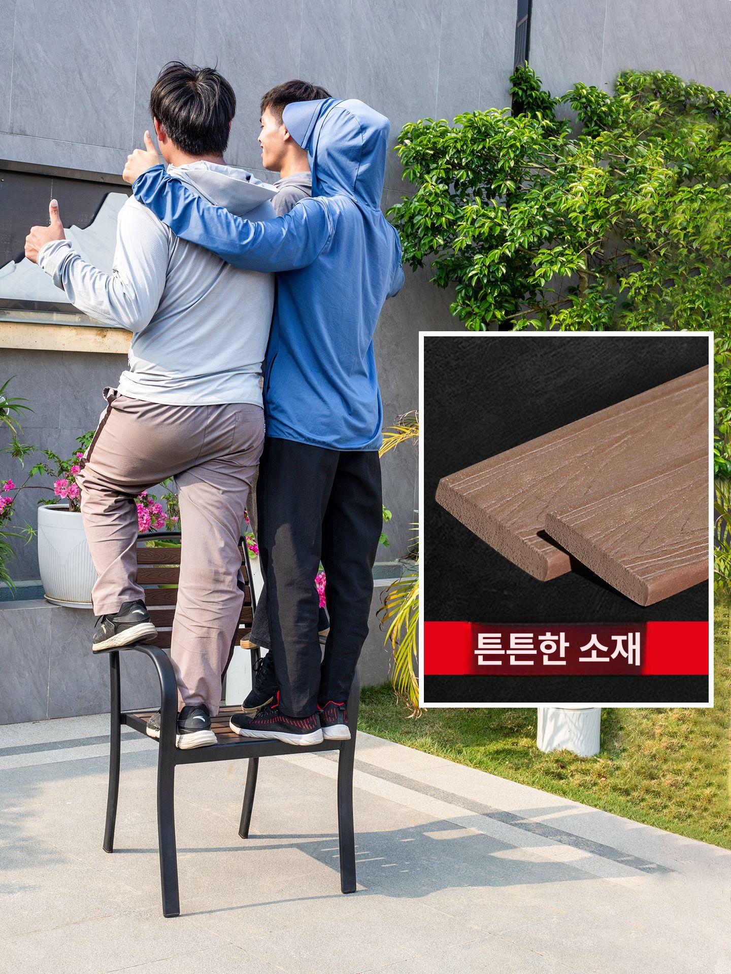 4인 야외 의자 테이블 라탄 테라스 야외테이블 평상 파라솔 세트 야외용테이블 피크닉 - 상세 이미지 4