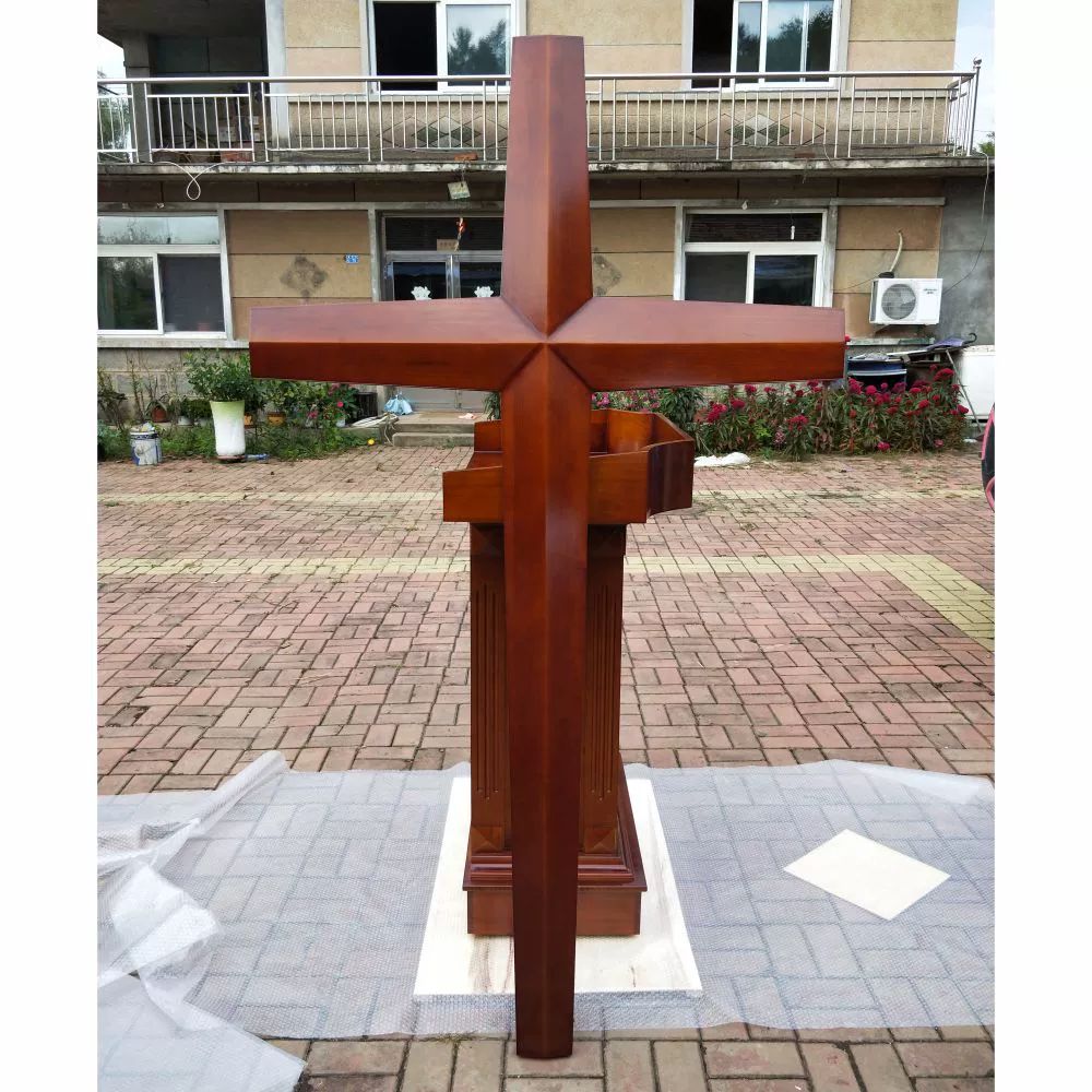 대형 십자가 기도 성당 장식 블랙우드 원목 거실 용품 예배실 나무 교회 높이 예배당 실내 - 상세 이미지 2