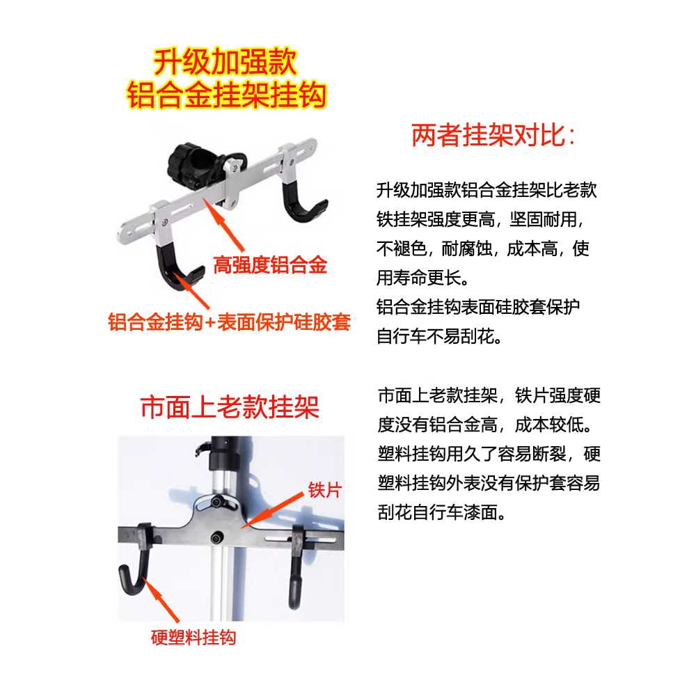 자전거 거치대 기둥식 옥상 수직 주차 후크 지지대 1개 - 상세 이미지 5