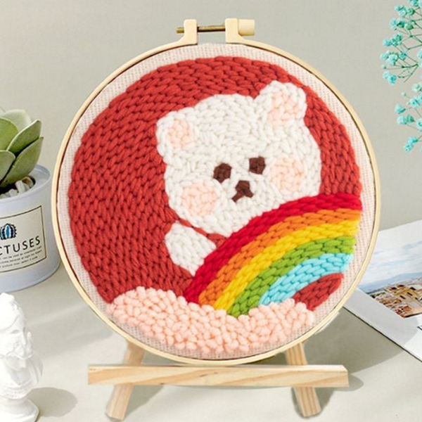 초보자 펀칭 자수 패키지 집콕 diy 자수 키트 털실 용품 - 상품 이미지