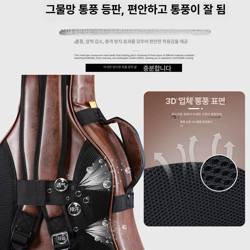 기타 가죽 가방 통기타 겸용 클래식 하드쉘 숄더백 핸드메이드 수제 방수 - 상세 이미지 5