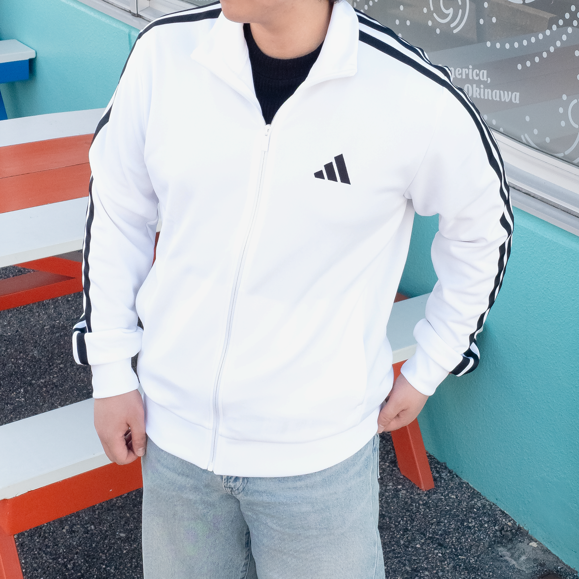 아디다스 오버핏 져지 집업 트랙탑 남녀공용 삼선 트레이닝복 자켓 화이트, S 이미지 6