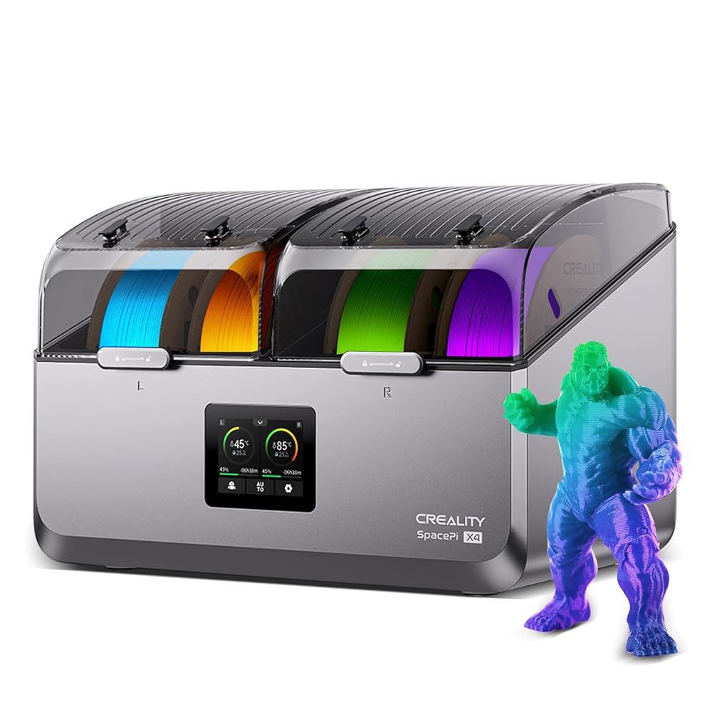 크리알리티 스페이스 파이 X4 필라멘트 드라이어 4 롤 3D 프린터 드라이 박스, 110W PTC 히터 360 급속 가열 LCD 터치 스크린 원키 작동 PLA PETG ABS TP - 상품 이미지