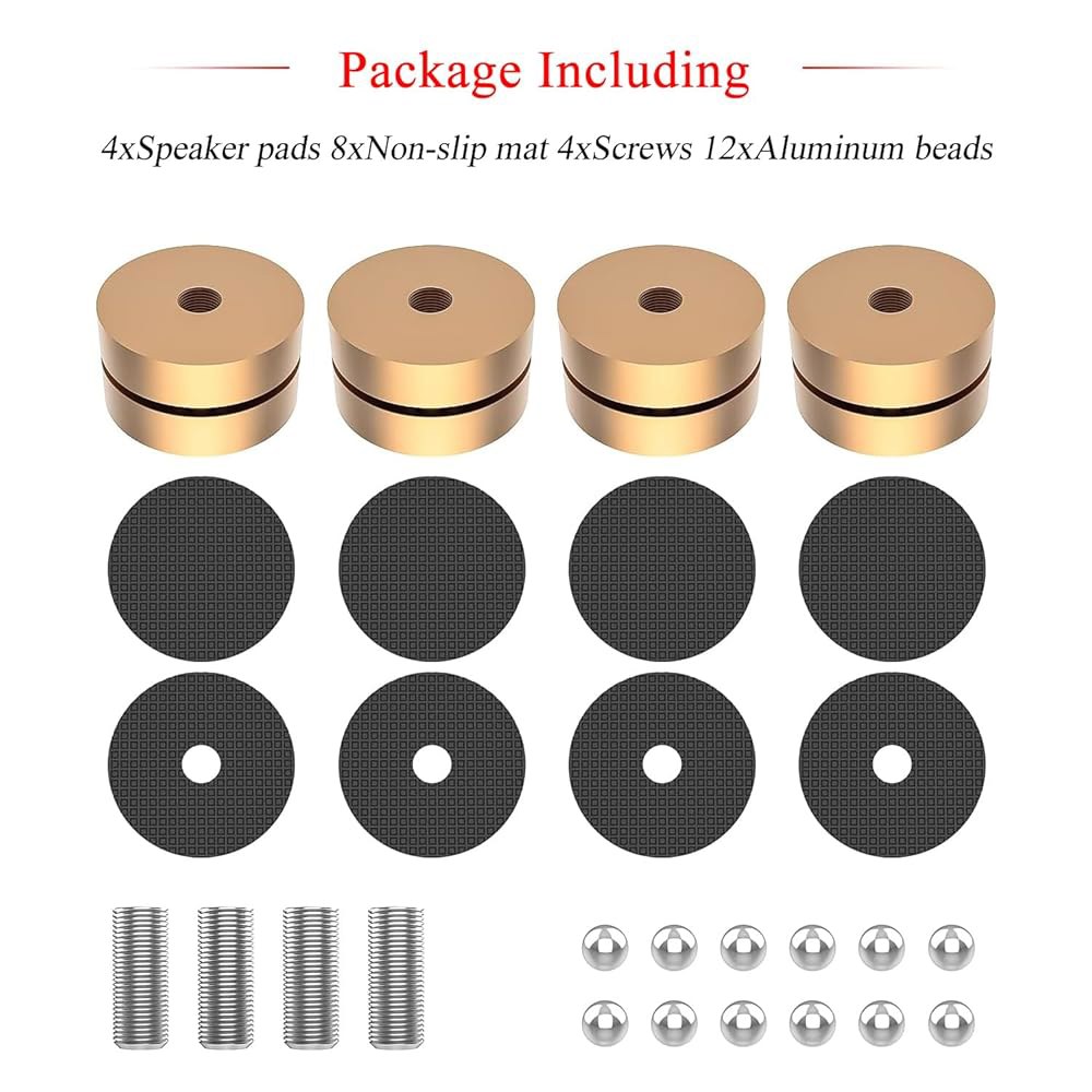 오디오캐스트 하이파이 스피커 스파이크 스탠드 피트 쇼크 업소버 패드 격리 40mm 23mm 알루미늄, 오디오 서브우퍼 CD DVD 앰프 턴테이블 DAC용 볼 포함 IF3917B - 상세 이미지 3