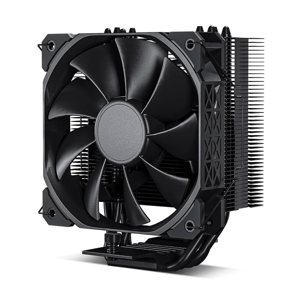 다 PX4 CPU 에어쿨러 고성능 구리 히트 파이프 4개, 120MM PWM 팬 저소음 - 인텔 LGA 1851 /1700 /1200 /115X, AMD AM5 /AMD4 올 블랙 - 상품 이미지