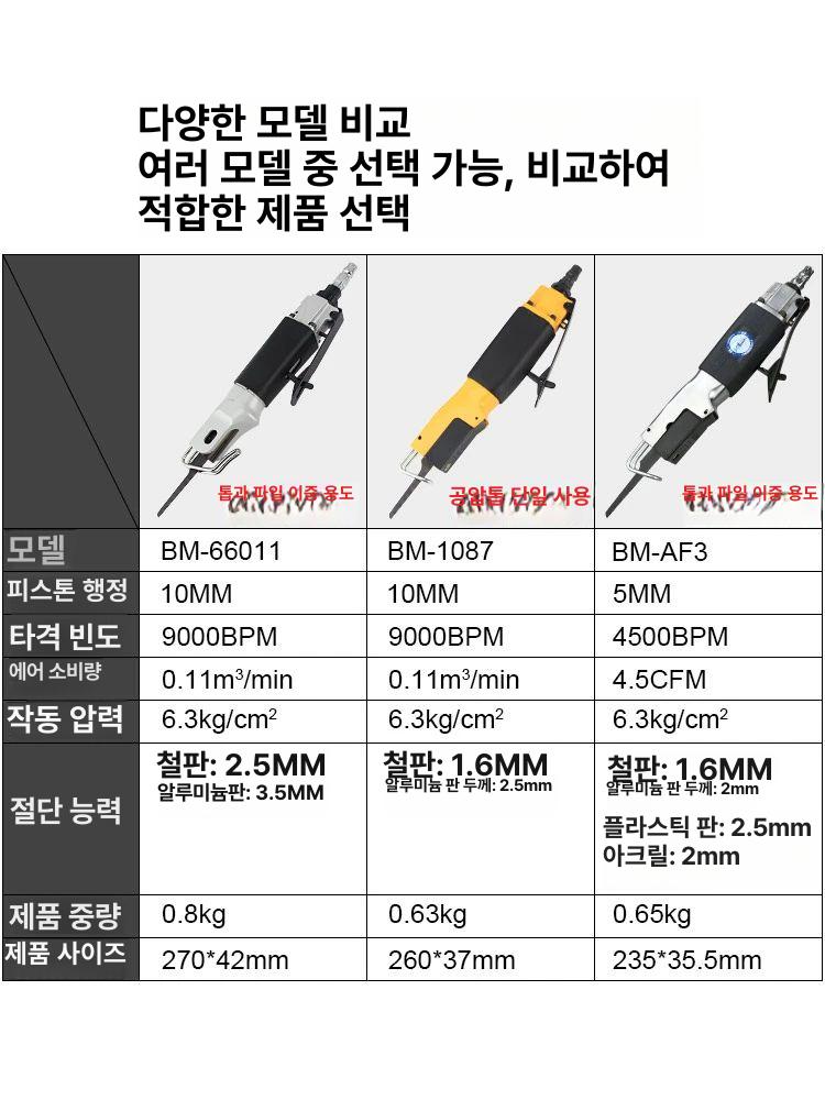 에어톱 에어절단기 컷소 직소 목공 컷팅기 톱날 에어 절단 공압 전기 금속 조줄 판금 컷쏘 - 상세 이미지 3