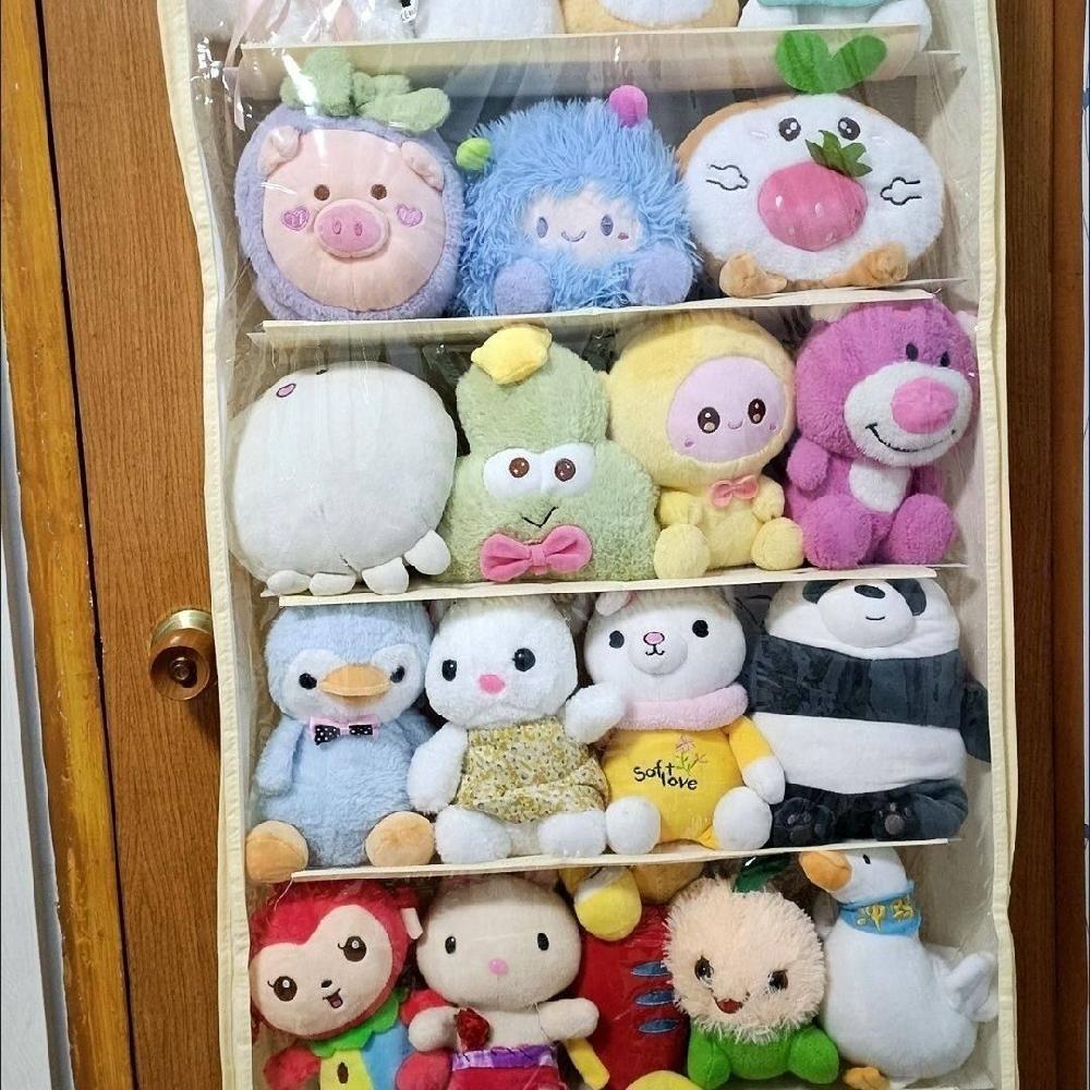 행잉 수납대 다용도 정리 보관함 벽걸이 수납포켓 걸이형 베이지 4단 폭 41cm - 상세 이미지 2