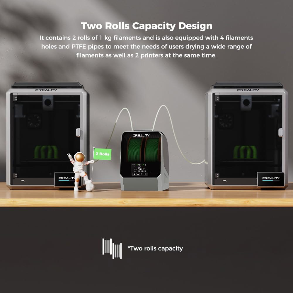 공식 크리알리티 스페이스 파이 필라멘트 드라이어 플러스, 1.75mm/2.85mm PLA PETG ABS 소재, 탈수기, 스풀 홀더와 호환 가능 Space Pi Plus - 상세 이미지 2