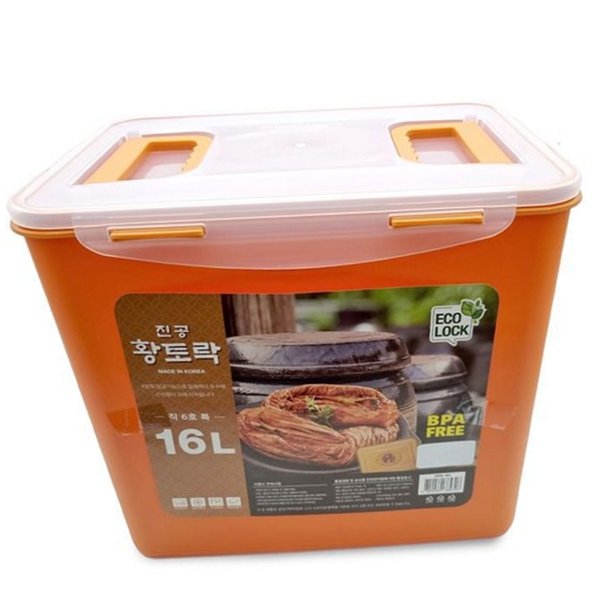대용량 김치 보관 용기 핸들 김치 밀폐 용기 16리터 김치통 - 상품 이미지