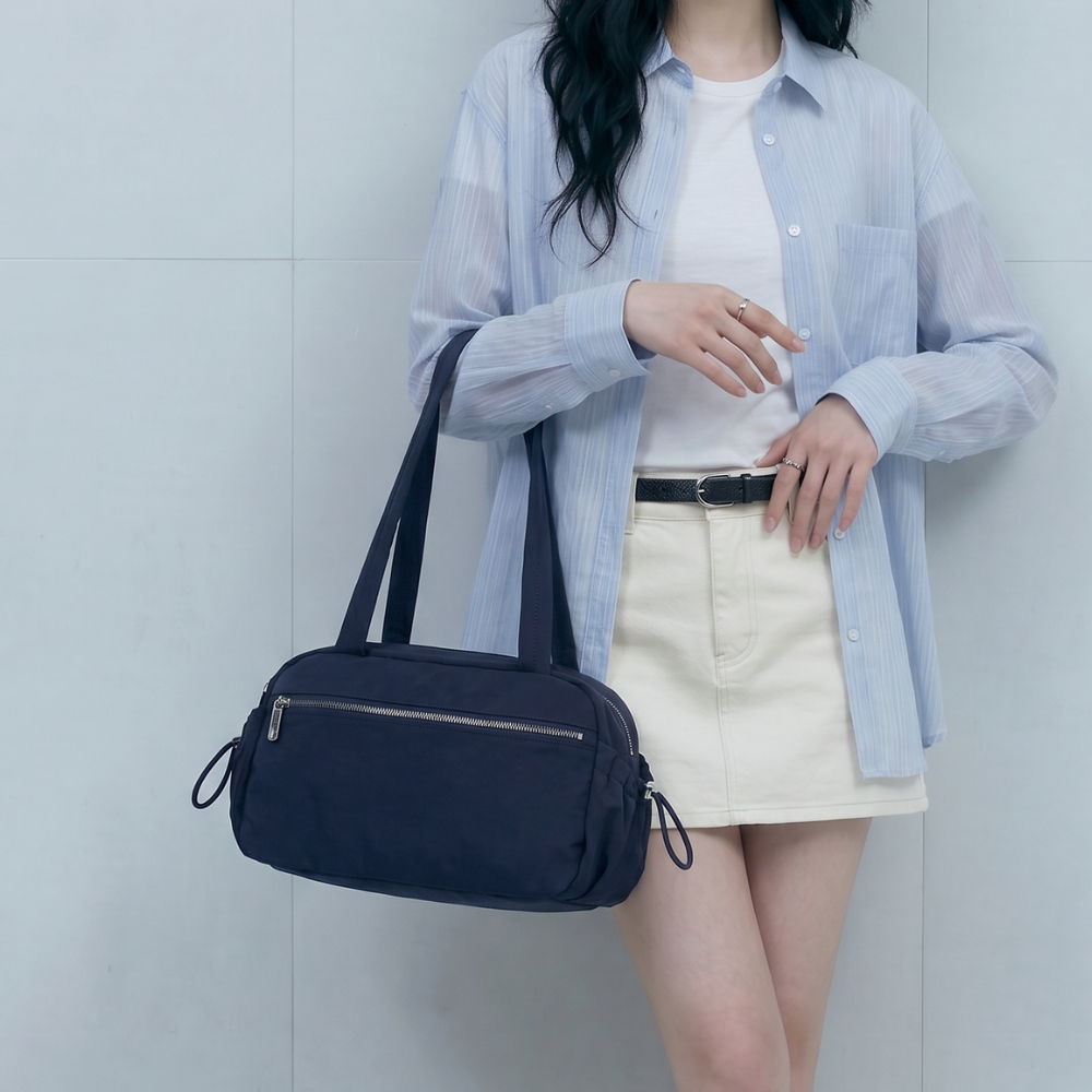 [먼슬리무드] 루나 무드 나일론 데일리 보부상 숄더백 (3색상) 네이비 - 상세 이미지 2