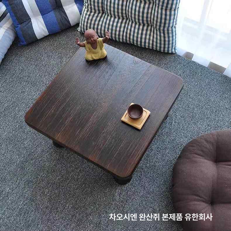 전통 찻상 원목 티테이블 다과상 가정용 소형 좌식 내추럴우드컬러 - 상세 이미지 4