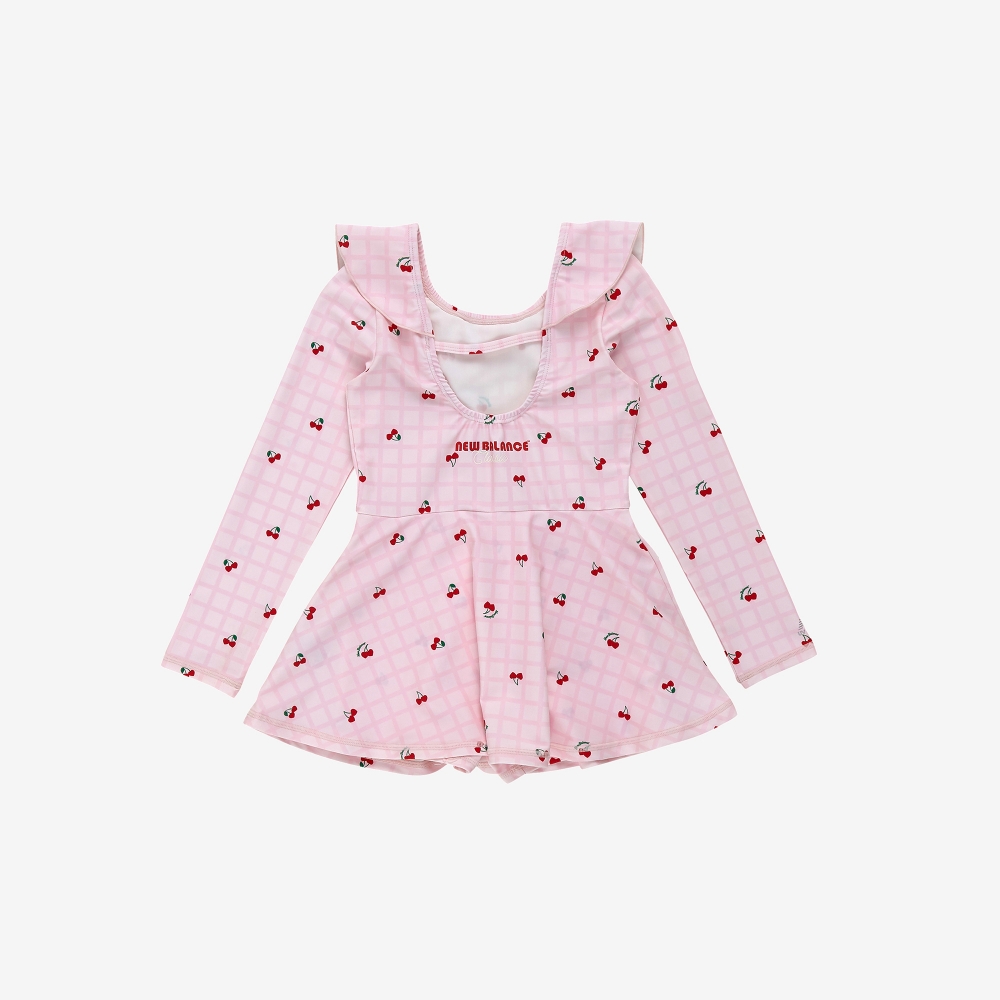 뉴발란스키즈 NBgC Cherry Blossom_패턴 원피스 래쉬가드 키즈 수영복 NK9RG3773G25 이미지 6