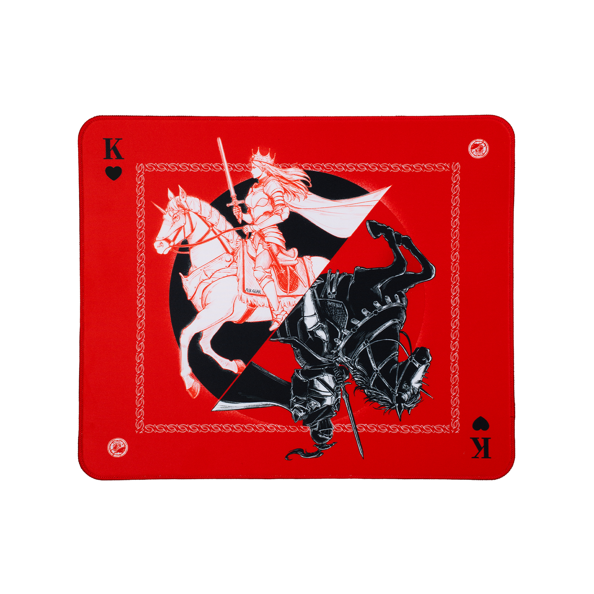 ATK Knight Zodiac Horse e-스포츠 게이밍 마우스 패드 레드, L - 상품 이미지