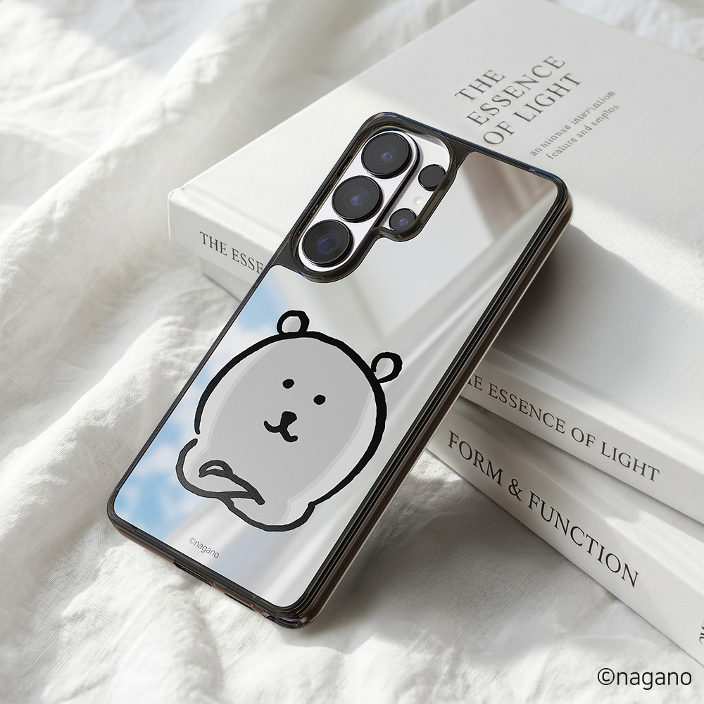 귀여운 캐릭터 디자인 커플 맥세이프 케이스 담곰이 농담곰 미러 블랙, 갤럭시S26 울트라 - 상품 이미지