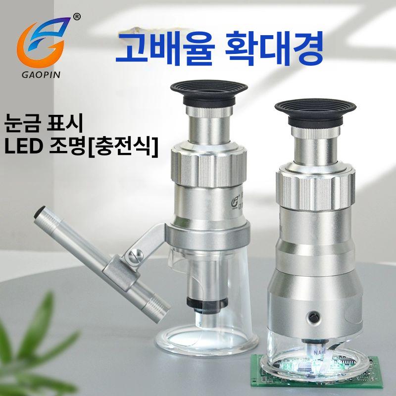 섬유 루페 정밀 골동품 분석 옷 확대기 원단 직물 현미경 조명 검사용 루빼 배터리모델 - 상세 이미지 2