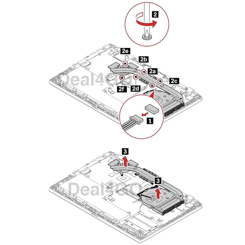 Deal4GO CPU GPU 쿨링 팬 히트싱크 열 모듈 5H40X89393 레노버 씽크패드 T15p P15v 1세대(DIS) 교체 - 상세 이미지 2