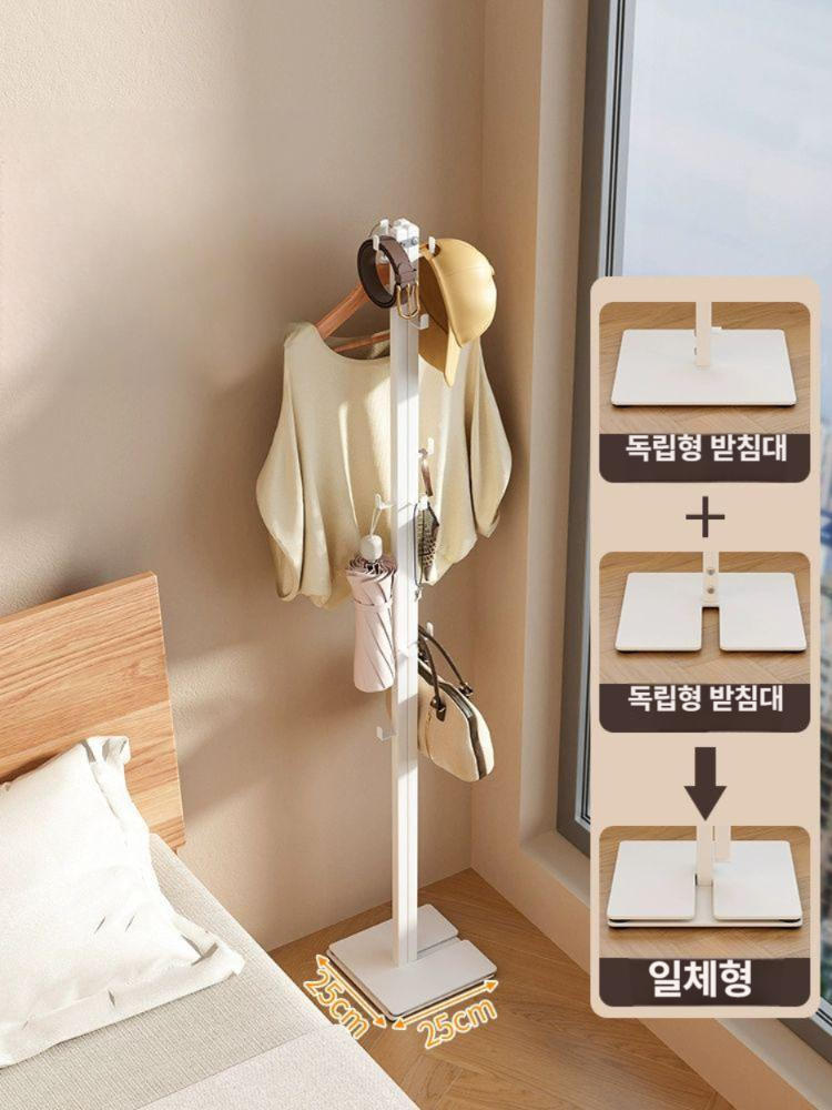 접이식건조대 행거 넓이조절옷걸이 공간절약 건조대 흡착식 기본 사용방식 급 옷걸이 형 공간 - 상세 이미지 2